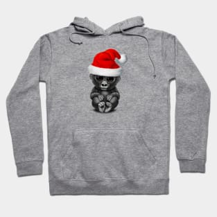 Baby Gorilla Wearing a Santa Hat Hoodie